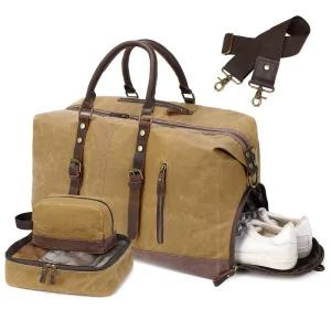 Leather Canvas Mens Outdoor Travel Duffel Women Weekender Overnight Sport Travel Case Bag Shoe Bags