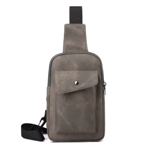 Leather Chest Bag Men’s Backpack Chest Bag Waterproof Backpack Through Leather Diagonal Chest Bag