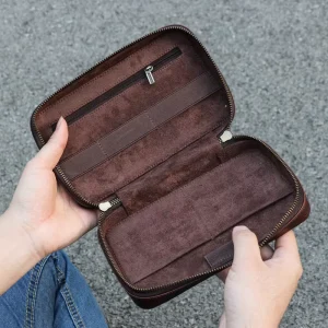 Leather Clutch Bag Zippered Women’s or Men’s Clutch Genuine Leather Clutch Bag