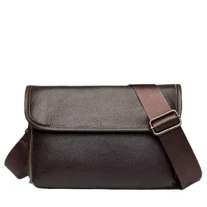 Leather Clutch Purse Wallet Men’s Wrist Bag Crossbody Bag Genuine Leather Small Messenger Shoulder Satchel Side Purse