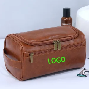 Leather Kit Toiletry for Men Women Men’s Toiletry Bag Cosmetic Organizer Large Traveling Makeup Bag with T Shape Hang Loop