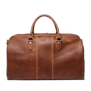 Leather Large Men’s Carry Duffel Bags Tote Hand Bags Tan Travelling Retro with Custom Logo China Factory Crazy Horse Leather