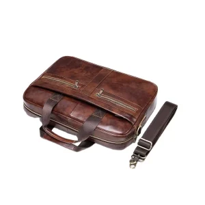 Leather Men Messenger Shoulder Cross Body Bag Genuine Leather Briefcase Men’s Fashion Laptop Bags