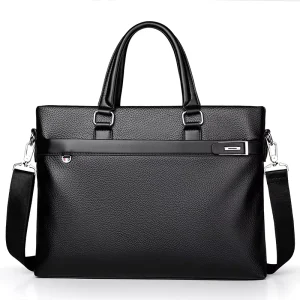 Leather Messenger Bag 14 Inch Soft Vegan Leather Shoulder Handbag Crossbody Laptop Bag Briefcase Bag for Men