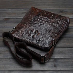 Leather Shoulder Bag Casual Oil Waxed Cowhide Men’s Bags Fashion Casual Crossbody Backpack Chest