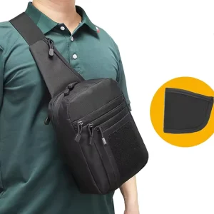 Leisure Men’s Multi-Functional Chest Bag Waterproof Lightweight Tactical Crossbody Bag for Unisex Outdoor Cycling