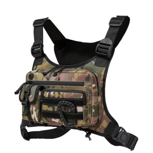 Lightweight Breathable Tactical Vest Bag for Running Cycling Fitness Sport Adjustable Chest Bag for Men Women Outdoor Activities