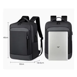 Lightweight Men’s Business Computer Bag Oxford Laptop Backpack Extended Travel Backpack Water Resistant Expansion Backpack