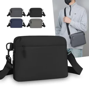 Lightweight Minimalist Men Shoulder Bag Versatile Casual Nylon Crossbody Bag Stylish Wear Resistant Square Mini Bag