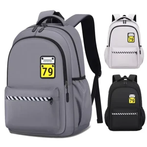 Lightweight Nylon Anti-Theft Backpack for Women Men Large Capacity Zipper Closure Letter Polyester for School Travel Work