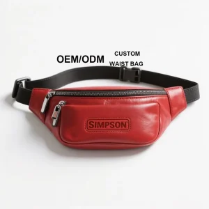Lightweight PU Leather Travel Purse Money Fanny Pack Adjustable Strap Street Style Crossbody Sling Chest Waist Bag