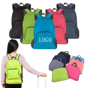 Lightweight Packable Travel Camping Waterproof Polyester Custom Foldable Backpack Zipper Hasp Closure Physiological