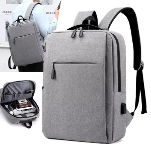 Lightweight Polyester Waterproof Laptop Backpack USB Port Zipper Custom Logo Good Quality for College Students