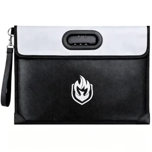 Lockable Fireproof Waterproof Silica Gel Zipper Closure Fashion Document Pouch Dual Pocket Reflective Strip Bag Passport Cash