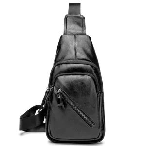 Logo Custom Man Bag China Supplier Fashion Cross Body Bag Korean Fashion Soft PU Leather Chest Bag for Men