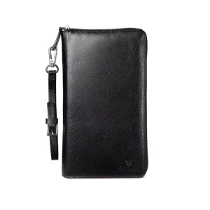 Long Retro Business Genuine Leather Zipper Wallet Water Resistant Multifunctional RFID Blocking