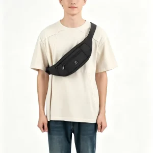 Low Profile Chest Sling Bag Water Resistant Nylon Ultra Light Sling Bag for Festival Hiking Casual Use Phone Holder