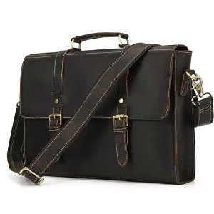 Luufan Vintage Fashion Male Real Cow Leather Men’s Business Bags Genuine Leather Laptop Bag Leather Bags Briefcases for Men