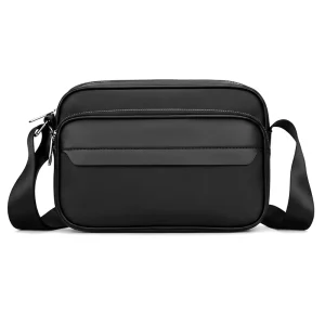 Luxury Business Casual Men’s Crossbody Shoulder Bag Vintage Style PU Brand Logo Embroidery Button Spring Summer