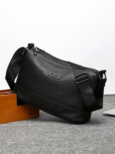 Luxury Business Casual Men’s Crossbody Shoulder Messenger Bag PU Fashion Letter Waterproof Small Size Daily