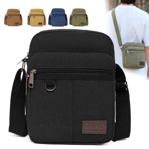Luxury Canvas Men’s Crossbody Bag Custom Designer Sling Bag Zipper OEM High Quality Fashion Durable Lightweight
