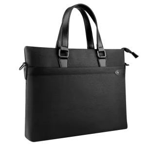 Luxury Custom made Logo Waterproof Oxford Leather Handle Zipper Document Storage Bag Conference Briefcase Men’s Document Bag