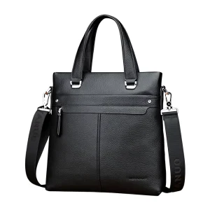 Luxury Durable Waterproof Genuine Leather Messenger Handbag Business Casual Large Capacity Lightweight Briefcase