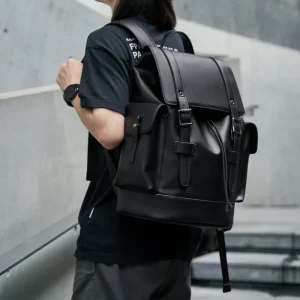 Luxury Eco Friendly PU Leather Backpack Bags for Men’s Anti Theft Laptop Backpack Bags