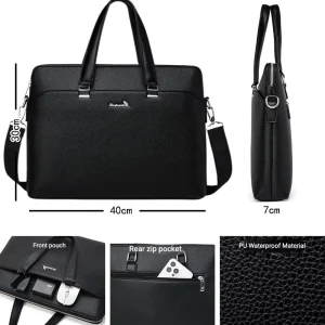 Luxury High quality Leather Waterproof Durable Messenger Shoulder Bag Business Briefcase Fashion Casual Computer Men’s Handbag
