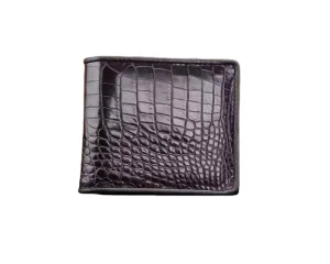 Luxury Men’s Bifold Wallet Designer Crocodile Leather Texture Custom Minimalist Zipper Closure Made in China