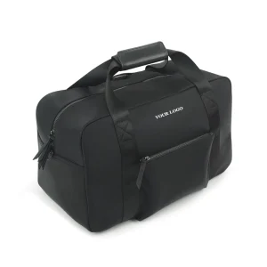 Luxury Men’s Black Nylon Business Duffel Weekender Bag Stylish Modern Travel Luggage Large Capacity Zippered Overnight Weekly