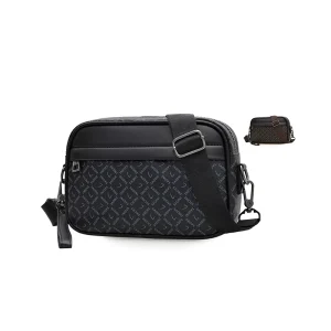Luxury Men’s Designer Single Sling Messenger Crossbody Bag PU Fabric for Travelling