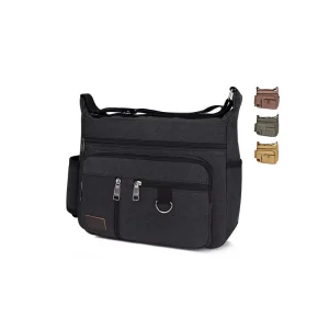 Luxury Men’s Single Shoulder Crossbody Canvas Bag Custom Logo Designer Fashionable Waterproof Messenger Bag for Travelling
