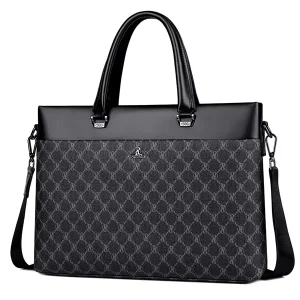 Luxury PU Leather Vintage Fashionable Men’s Portable Laptop Business Bag One Shoulder Crossbody Bag