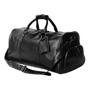 Luxury Real Leather Duffel Bag Waterproof Custom Logo Travel and Gym Bag with Zippered Closure Outdoor Sport Style