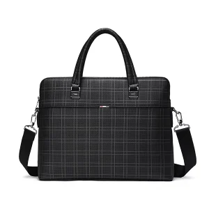 Luxury Vintage Hard PU Leather Men’s Business Briefcase Waterproof Laptop Bag Portable Durable Work Handbag