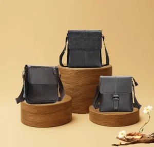 M17 Business Casual Men’s Top Layer Cowhide Single Shoulder Crossbody Bag Vintage Flap Genuine Leather Men’s Bag