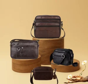 M19 Men’s Handbags Crossbody Shoulder Bag Vintage Crazy Horse Genuine Leather Bags Brown Retro Cow Leather Bags