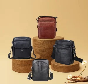 M21 Men’s Genuine Leather Crossbody Shoulder Phone Bag Small Leather Sling Bag for Men With Multi Pockets High Quality Premium
