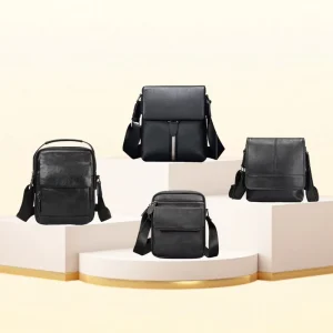 M37 Vintage Men Leather Satchels Shoulder Side Bag Crossbody Bags for Men Genuine Leather Messenger Bag Men’s Shoulder Bag