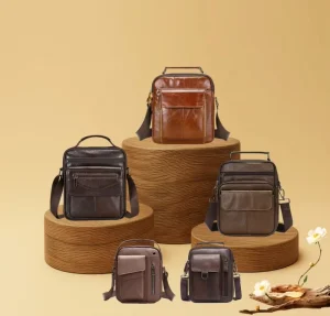 M9 Vintage First Layer Cowhide Genuine Leather Men’s Casual Crossbody Shoulder Messenger Bags Genuine Cowhide