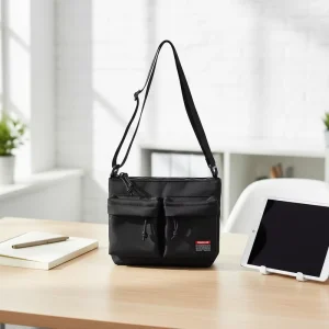 MACAKR Customized Nylon Men’s Fashionable Lightweight Waterproof Multifunctional Designer Crossbody Bag Arcuate Zipper