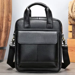 MARRANT Genuine Leather Men’s Leather Handbag Large Capacity Shoulder Satchel Crossbody Bags Leather Messenger Bag for Men