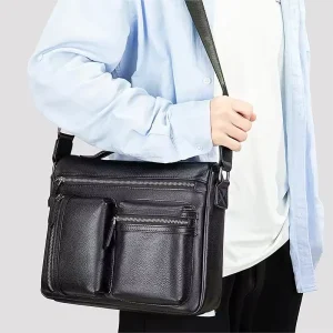MARRANT Men Genuine Leather Top Handle Handbags Large Capacity Men’s Crossbody Shoulder Bag Messenger Bag for Men