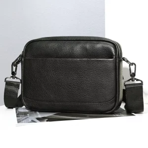 MARRANT Premium Men’s Small Travel Messenger Bag Leather Cell Phone Purse Shoulder Bag Genuine Leather Crossbody Bag for Men