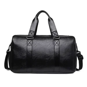 Manufacturer Custom Logo PU Waterproof Large Capacity Fitness Gym Bag Men’s Travel Duffel Bag with Shoe Part