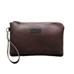 Manufacturer Custom Men’s Business Purses Handbags Fashionable PU Leather Waterproof Zipper Closure Polyester Lining Custom Logo