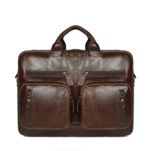 Manufacturer Genuine Leather Handheld Briefcase Men’s Top Layer Cowhide Crossbody Bag Vintage Multifunctional Travel