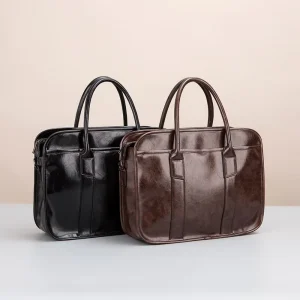 Manufacturer Genuine Leather Men Shoulder Laptop Bag Leather Briefcases Men’s Bag