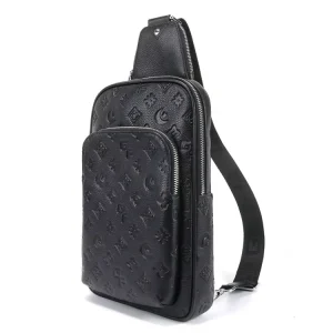Manufacturers Custom Fashion Embossed logo Vegetarian Leather Men’s Sling Leather Sports Belt Men’s Bag